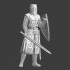 Medieval Crusader Knight - sword and great helm image