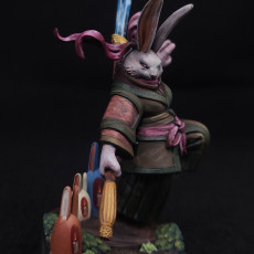 Picture of print of Rabbitfolk Warrior - Sunset Jade, Guanghan Swordswoman (Pre-Supported)
