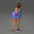 Housewife working in a cleaning service mopping image