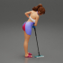 Housewife working in a cleaning service mopping image