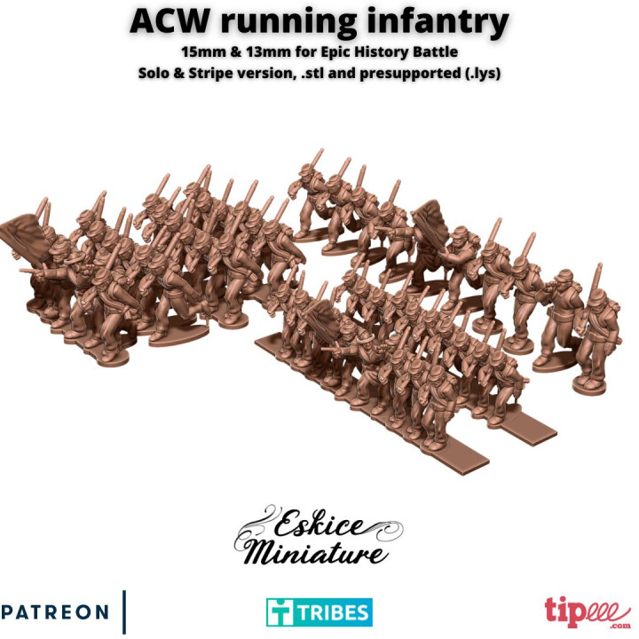 ACW running infantry - 15mm EHB's Cover