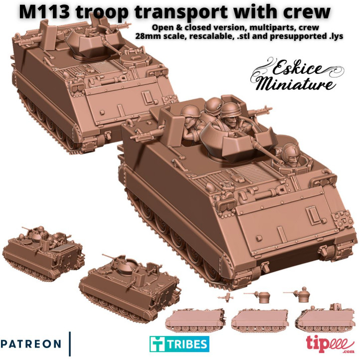 M113 troop transport with crew for Vietnam war - 28mm's Cover