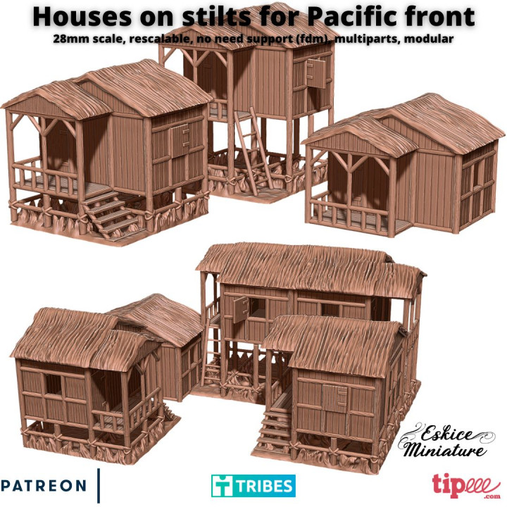 Houses on stilts for Pacific front - 28mm's Cover