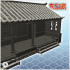 Long asian building with awning and platform stairs (19) - Medieval Asia Feudal Asian Traditionnal Ninja Oriental image