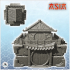 Large stone Asian building with central tower under roof and round door (26) - Medieval Asia Feudal Asian Traditionnal Ninja Oriental image