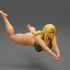 Beach Volleyball Girl in Bikini Returns a Ball in a Jump image