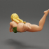 Beach Volleyball Girl in Bikini Returns a Ball in a Jump image