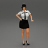 woman police officer in white shirt and black dress and hat image