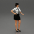 woman police officer in white shirt and black dress and hat image