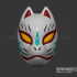 Oni Samurai Fox Mask - Japanese Kitsune Cosplay - 3D Print Model STL File image