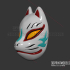 Oni Samurai Fox Mask - Japanese Kitsune Cosplay - 3D Print Model STL File image