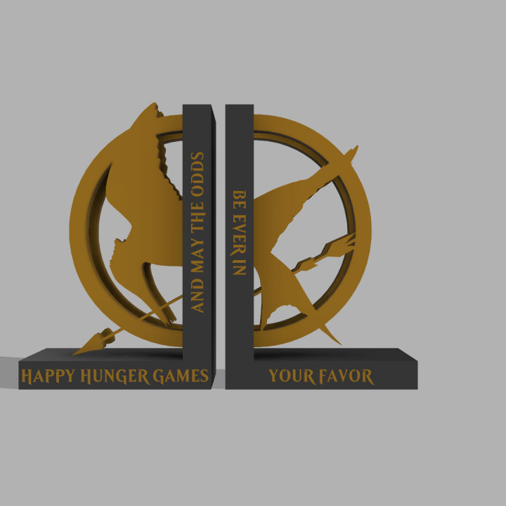 3D Printable Book ends Hunger Games // Serre-livre Hunger Games by  Larcadia49
