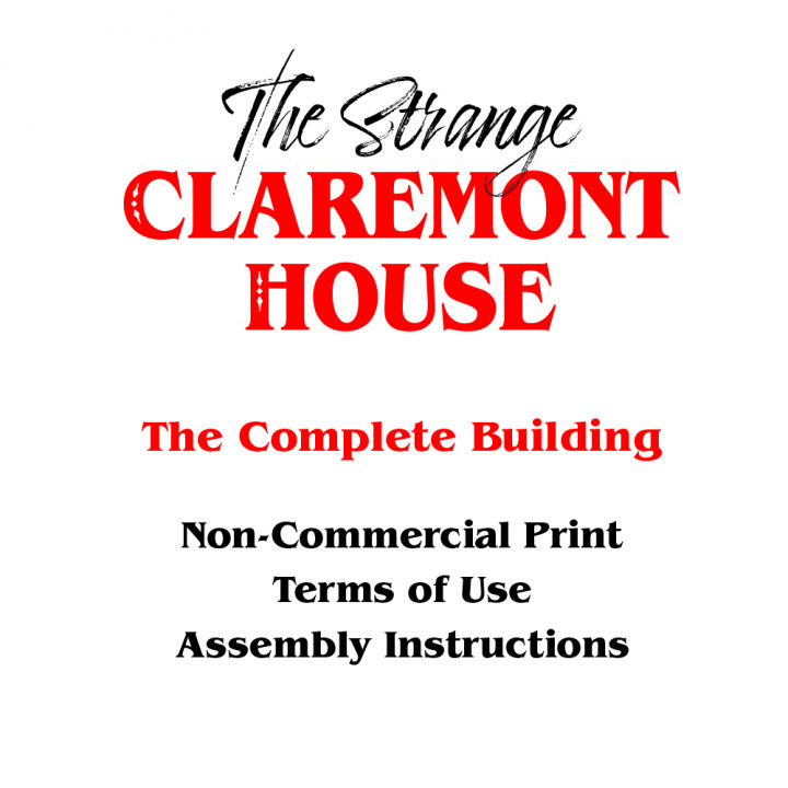 02-Building-The Strange CLAREMONT HOUSE • Non-Commercial Print • Terms of Use • Assembly instructions's Cover