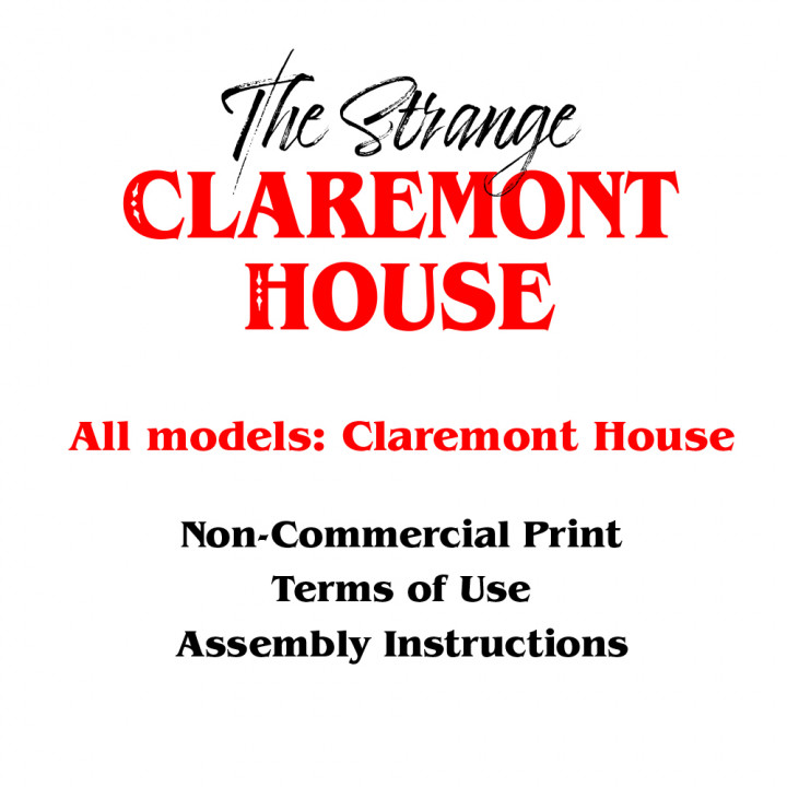 03-All-The Strange CLAREMONT HOUSE • Non-Commercial Print • Terms of Use • Assembly instructions's Cover