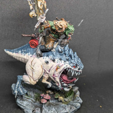 Picture of print of Ork Beast Hunter Warboss on colossal Mount