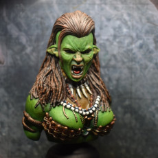 Picture of print of 'War Cry' Female Orc Bust 90mm Scale