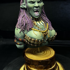 Picture of print of 'War Cry' Female Orc Bust 90mm Scale