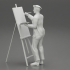 artist painter drawing on canvas image