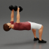 Muscular man working out in gym doing exercises with dumbbell chest image