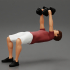 Muscular man working out in gym doing exercises with dumbbell chest image