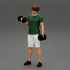Muscular man working out in gym doing exercises with dumbbells at biceps image