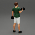 Muscular man working out in gym doing exercises with dumbbells at biceps image