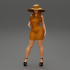 Fashion Girl in Elegant Hat and Dress Fashionable Clothes image