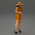 Fashion Girl in Elegant Hat and Dress Fashionable Clothes image