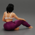 Pretty Woman In Bra And pants Sitting On The Floor image