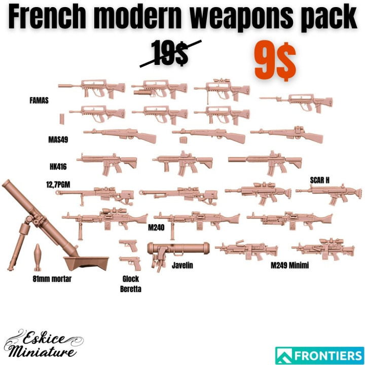 French Modern Weapons pack - 28mm's Cover