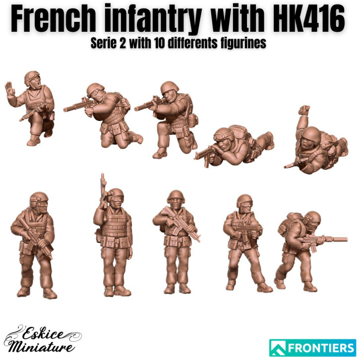 Modern French soldiers with HK416 - 28mm's Cover