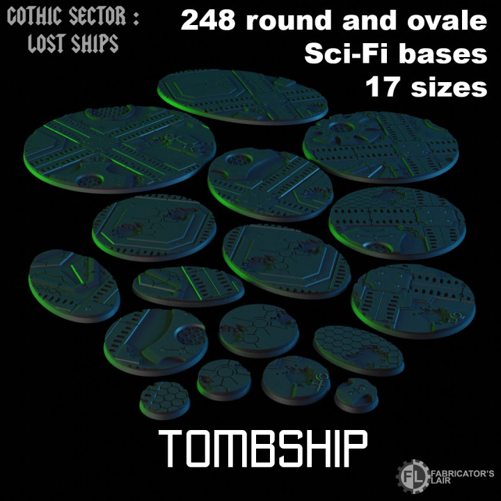 Tombship - 248 ROUND AND OVALE SCI-FI BASES 17 SIZES's Cover