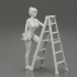 Young girl mechanic climbing the ladder image