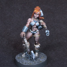 Picture of print of Female Barbarian - Raya, the Human  Barbarian ( Female Human with axes )