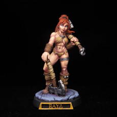 Picture of print of Female Barbarian - Raya, the Human  Barbarian ( Female Human with axes )