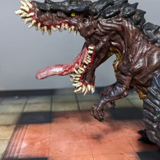 Picture of print of Toothy Rex - Large Monster -  PRESUPPORTED - Illustrated and Stats - 32mm scale