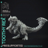 Toothy Rex - Large Monster -  PRESUPPORTED - Illustrated and Stats - 32mm scale image