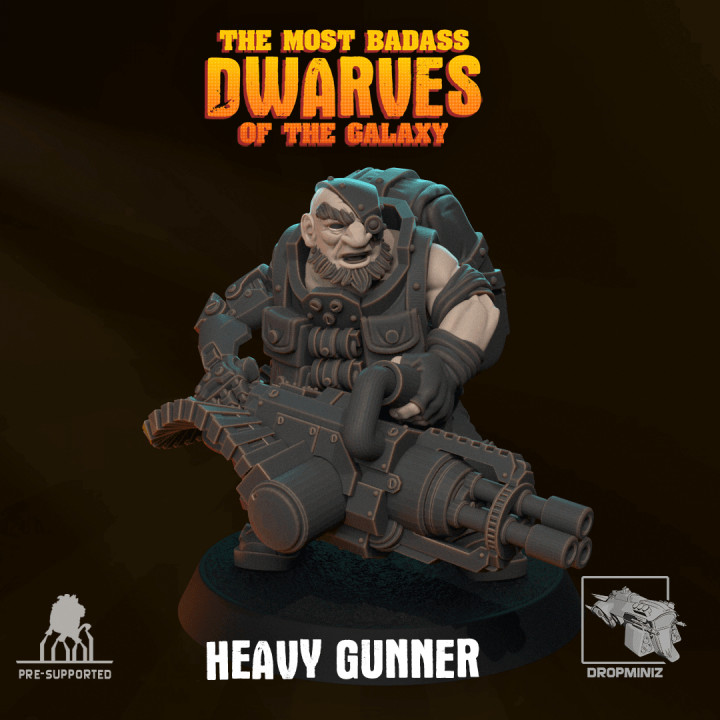 Sci-fi Dwarf Heavy Gunner's Cover