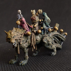 Picture of print of Wolf  & Puppets - Free Model for Painting Competition - PRESUPPORTED - Illustrated - 32mm scale
