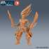 Fire & Wind Genasi Set / Humanoid Warrior / Female Air Genie / Male Flame Handler / Magical Elemental image