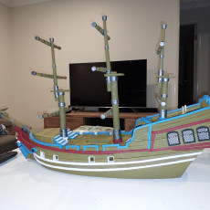 Picture of print of The Old Helmsman ... pirate ship.