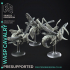 Wasp Cavalery - 3 Mounted Fighters -  PRESUPPORTED - Illustrated and Stats - 32mm scale image