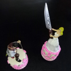 Picture of print of Wedding Cake Topper - Cake Monster -  PRESUPPORTED - Illustrated and Stats - 32mm scale