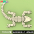 Articulated lizard armadillo 001 for 3D printing , STL image