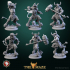 Beastman Chargers set 6 miniatures 32mm pre-supported image