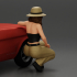 gangster homie lowrider girl in hat sitting beside car image