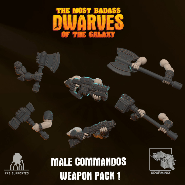 Sci-fi Dwarf Male Commandos Weapon Pack's Cover