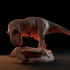 Tyrannosaurus eating turtle 1-35 and 1-72  scale pre-supported dinosaur image
