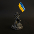Ukrayinka z natsional’nym praporom - 32mm print image