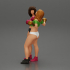 2 Girls Boxing in boxing gloves ready to finish off in the boxing ring about to be knocked out image